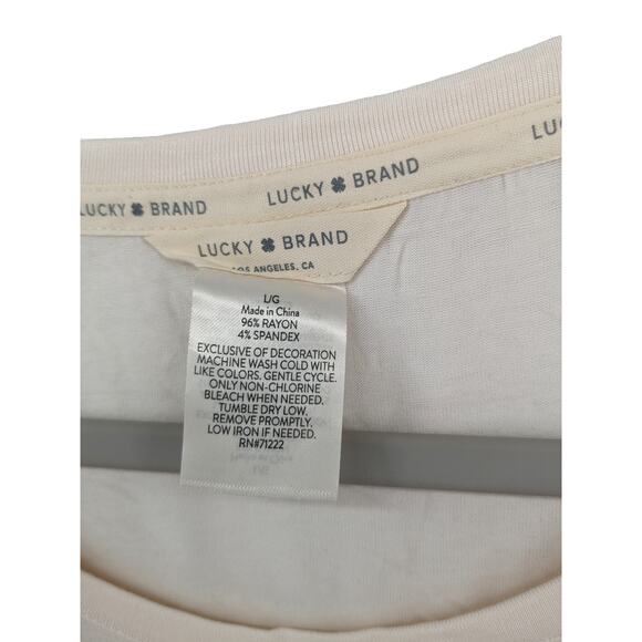 Lucky Brand Pajama Set Floral 3 Piece Shirt Short Jogger Women Pink Large Lounge - Picture 3 of 10